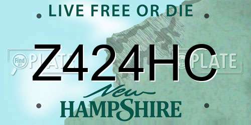 Z424HC New Hampshire License Plate