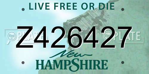 Z426427 New Hampshire License Plate