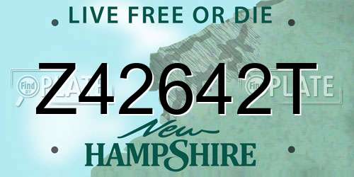 Z42642T New Hampshire License Plate