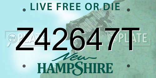 Z42647T New Hampshire License Plate