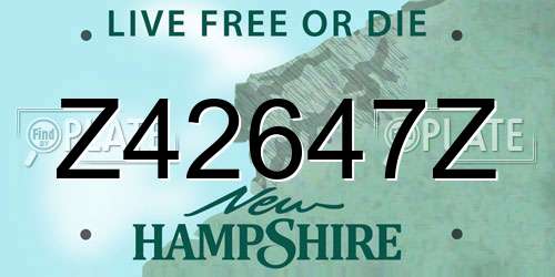 Z42647Z New Hampshire License Plate