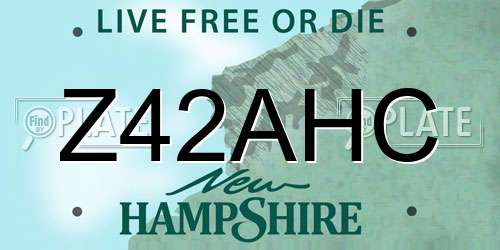 Z42AHC New Hampshire License Plate