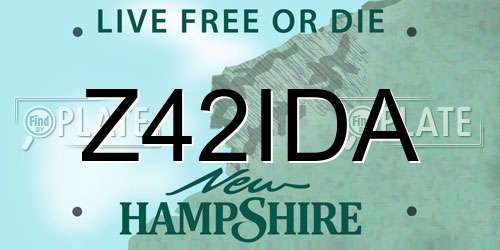Z42IDA New Hampshire License Plate