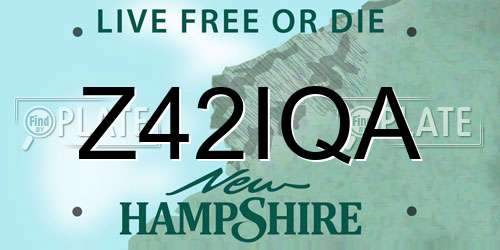 Z42IQA New Hampshire License Plate