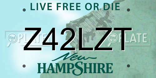 Z42LZT New Hampshire License Plate