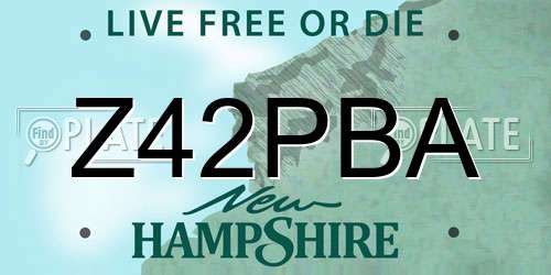 Z42PBA New Hampshire License Plate