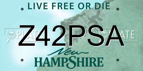 Z42PSA New Hampshire License Plate