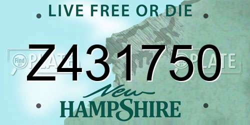 Z431750 New Hampshire License Plate