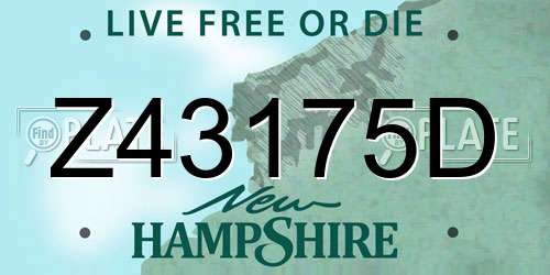 Z43175D New Hampshire License Plate