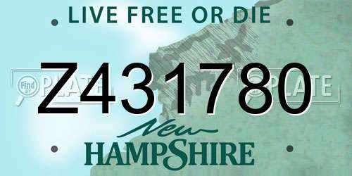 Z431780 New Hampshire License Plate