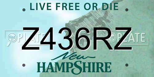 Z436RZ New Hampshire License Plate