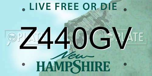 Z440GV New Hampshire License Plate