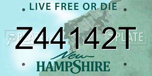 Z44142T New Hampshire License Plate