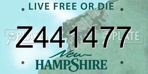 Z441477 New Hampshire License Plate