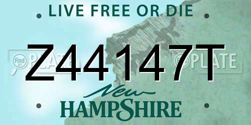 Z44147T New Hampshire License Plate