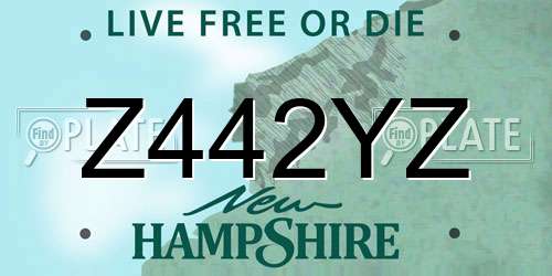 Z442YZ New Hampshire License Plate