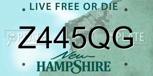 Z445QG New Hampshire License Plate