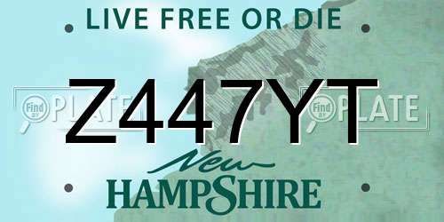 Z447YT New Hampshire License Plate