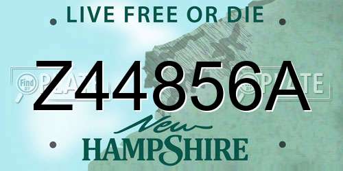 Z44856A New Hampshire License Plate