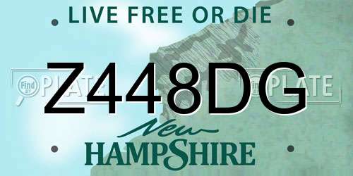 Z448DG New Hampshire License Plate
