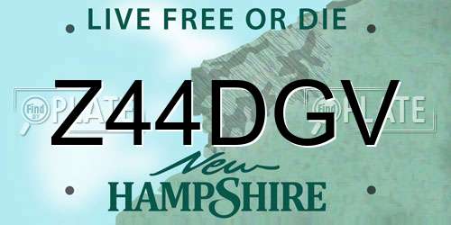 Z44DGV New Hampshire License Plate