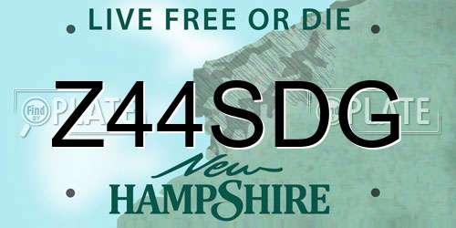 Z44SDG New Hampshire License Plate