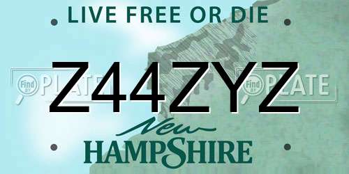 Z44ZYZ New Hampshire License Plate