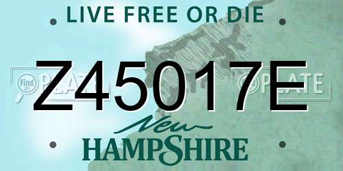 Z45017E New Hampshire License Plate