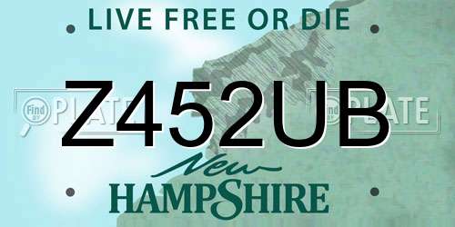 Z452UB New Hampshire License Plate