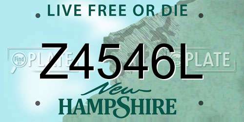 Z4546L New Hampshire License Plate