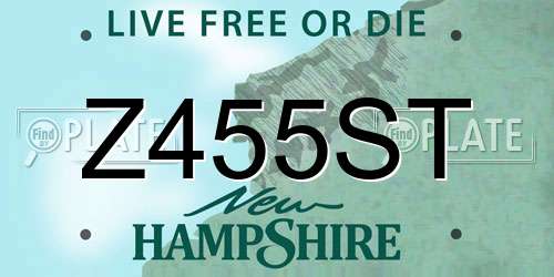 Z455ST New Hampshire License Plate