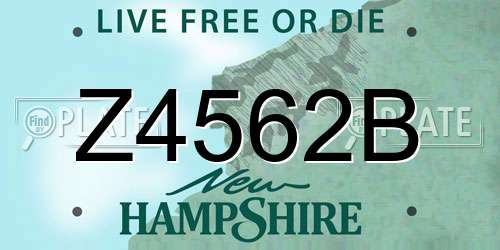 Z4562B New Hampshire License Plate