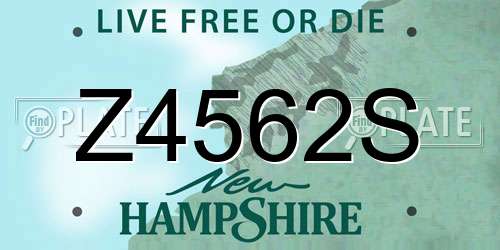 Z4562S New Hampshire License Plate