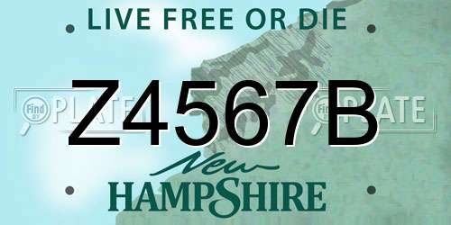 Z4567B New Hampshire License Plate