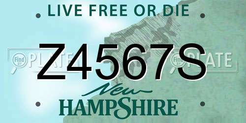 Z4567S New Hampshire License Plate