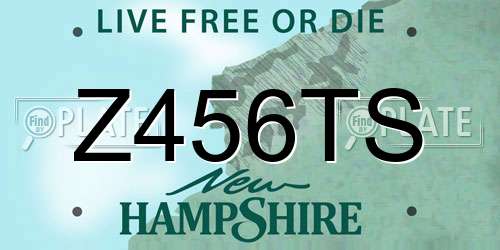 Z456TS New Hampshire License Plate