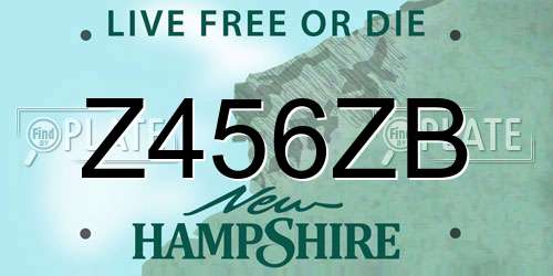 Z456ZB New Hampshire License Plate