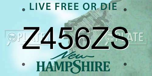 Z456ZS New Hampshire License Plate