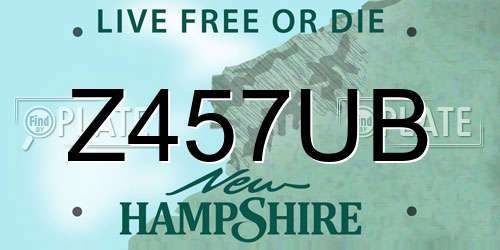 Z457UB New Hampshire License Plate