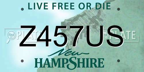 Z457US New Hampshire License Plate