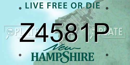 Z4581P New Hampshire License Plate