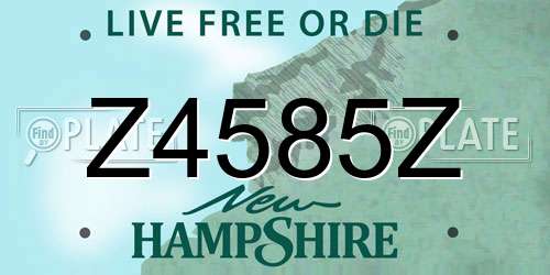 Z4585Z New Hampshire License Plate