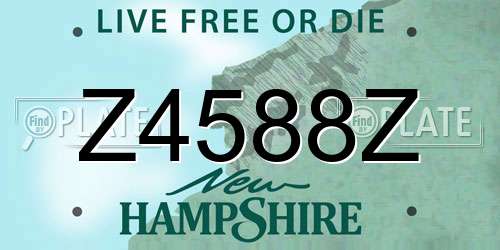 Z4588Z New Hampshire License Plate