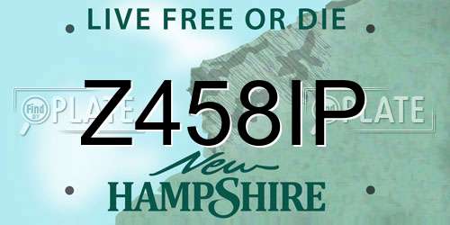 Z458IP New Hampshire License Plate