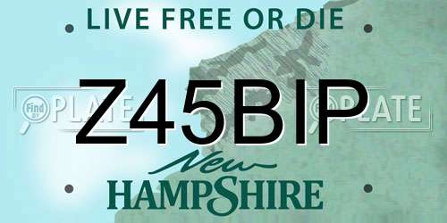 Z45BIP New Hampshire License Plate