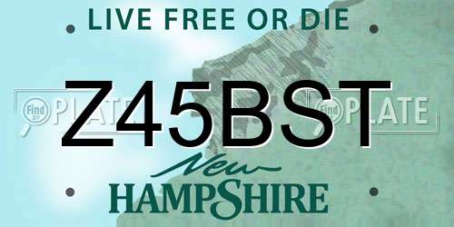 Z45BST New Hampshire License Plate