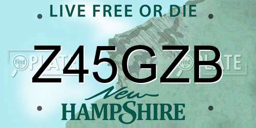 Z45GZB New Hampshire License Plate