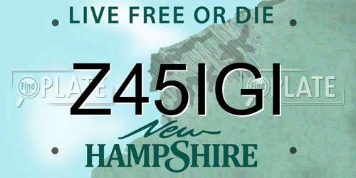 Z45IGI New Hampshire License Plate