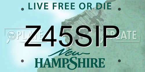 Z45SIP New Hampshire License Plate