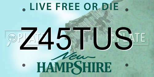 Z45TUS New Hampshire License Plate